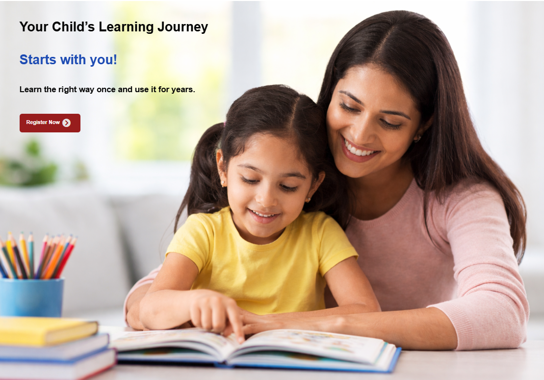 Indian mother reading a storybook with her daughter